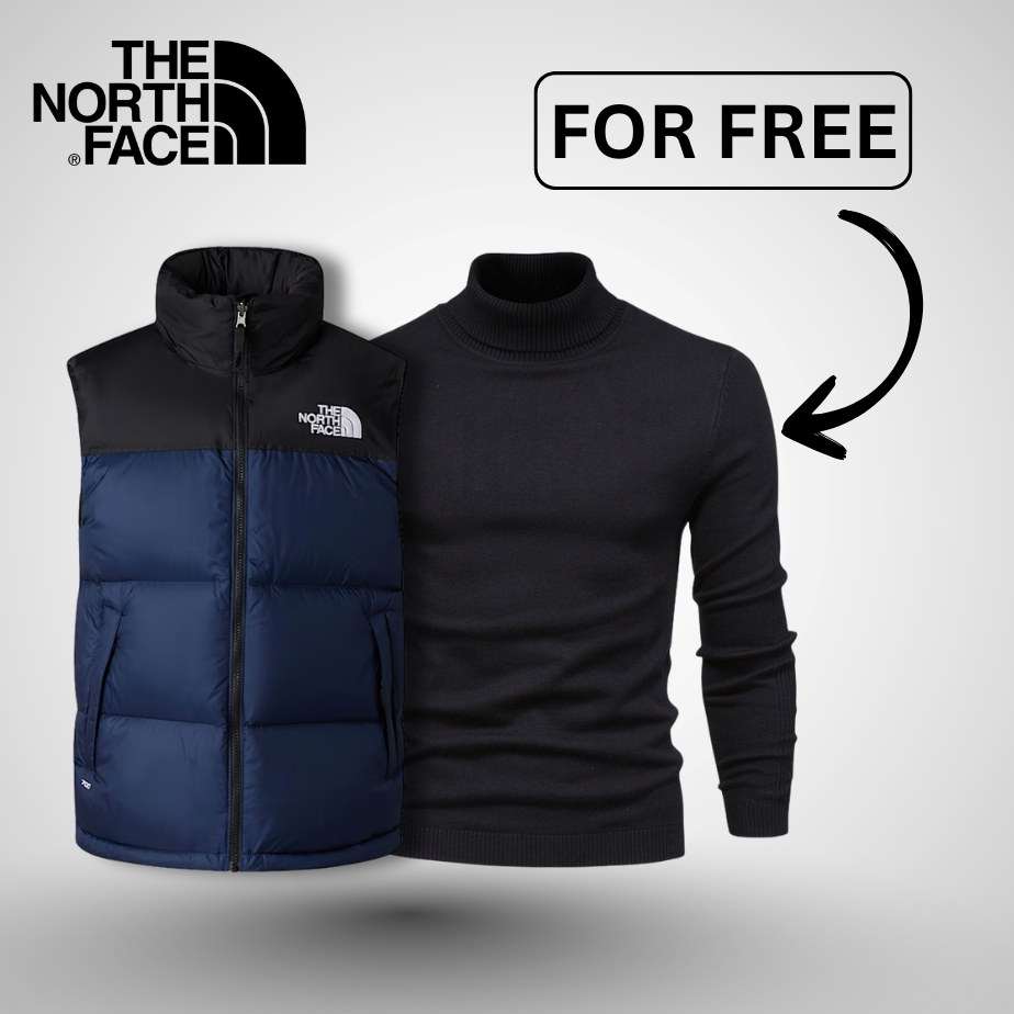 TNF Gilet Doudoune 700-Fill avec Col Roulé Offert